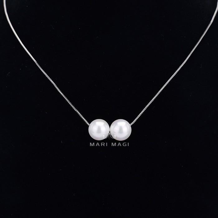 パールネックレス 二粒 10mm 18金 大粒 冠婚葬祭 葬式 結婚式 フォーマル パーティー アコヤ貝 レディース ピンクゴールド ホワイトゴールド 長さ調整可能 |  | 08