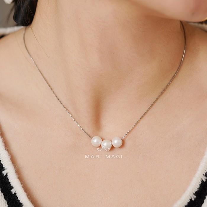 パールネックレス 三粒 8mm 18金 大粒 冠婚葬祭 葬式 結婚式 フォーマル パーティー アコヤ貝 レディース ピンクゴールド ホワイトゴールド 長さ調整可能 |  | 04