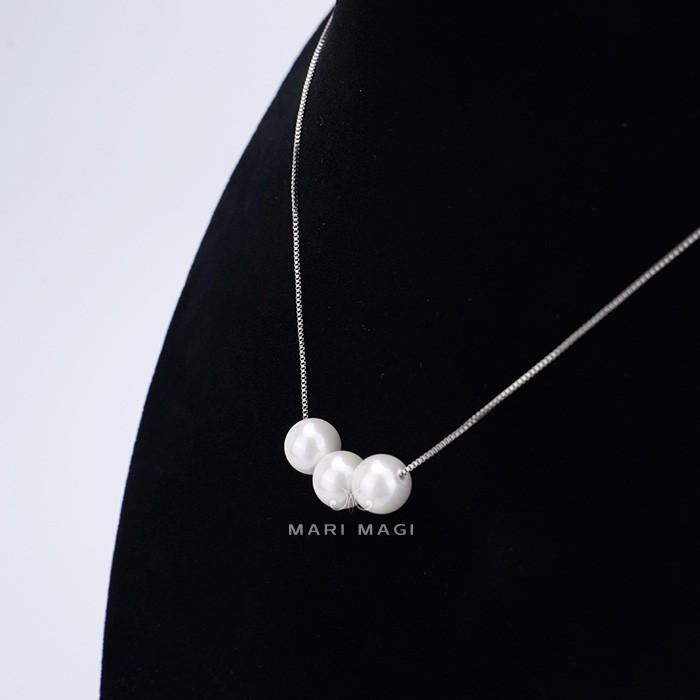 パールネックレス 三粒 8mm 18金 大粒 冠婚葬祭 葬式 結婚式 フォーマル パーティー アコヤ貝 レディース ピンクゴールド ホワイトゴールド 長さ調整可能 |  | 08