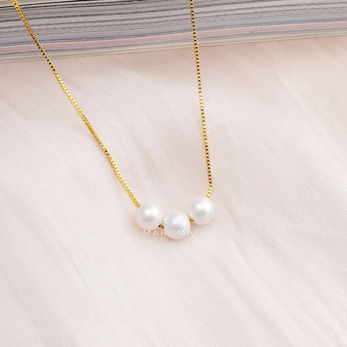 パールネックレス 三粒 8mm 18金 大粒 冠婚葬祭 葬式 結婚式 フォーマル パーティー アコヤ貝 レディース ピンクゴールド ホワイトゴールド 長さ調整可能 |  | 10