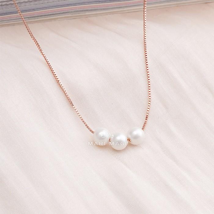 パールネックレス 三粒 8mm 18金 大粒 冠婚葬祭 葬式 結婚式 フォーマル パーティー アコヤ貝 レディース ピンクゴールド ホワイトゴールド 長さ調整可能 |  | 11