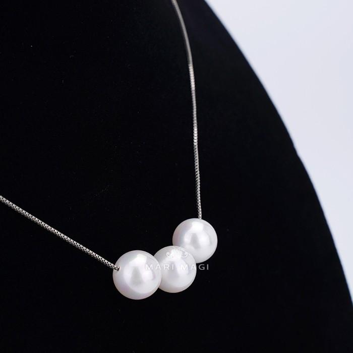 パールネックレス 三粒  10mm 18金 大粒 冠婚葬祭 葬式 結婚式 フォーマル パーティー アコヤ貝 レディース ピンクゴールド ホワイトゴールド 長さ調整可能 |  | 08