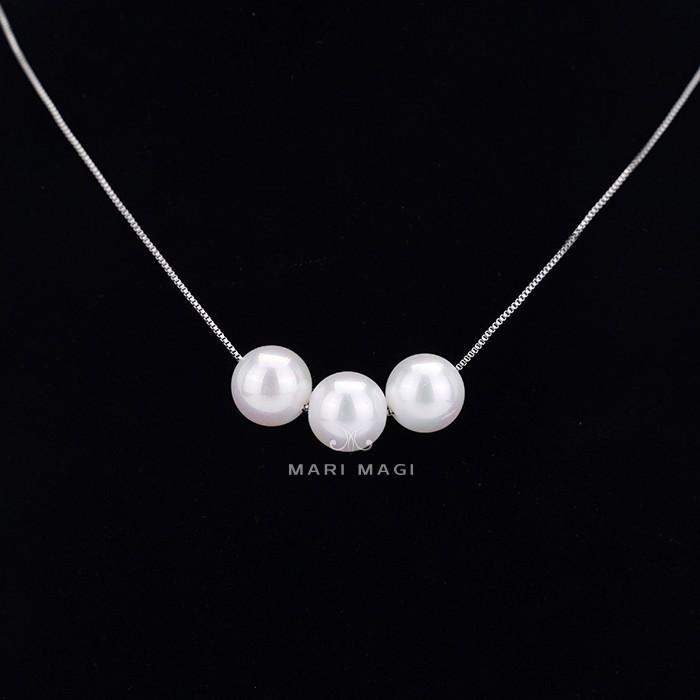 パールネックレス 三粒  10mm 18金 大粒 冠婚葬祭 葬式 結婚式 フォーマル パーティー アコヤ貝 レディース ピンクゴールド ホワイトゴールド 長さ調整可能 |  | 09