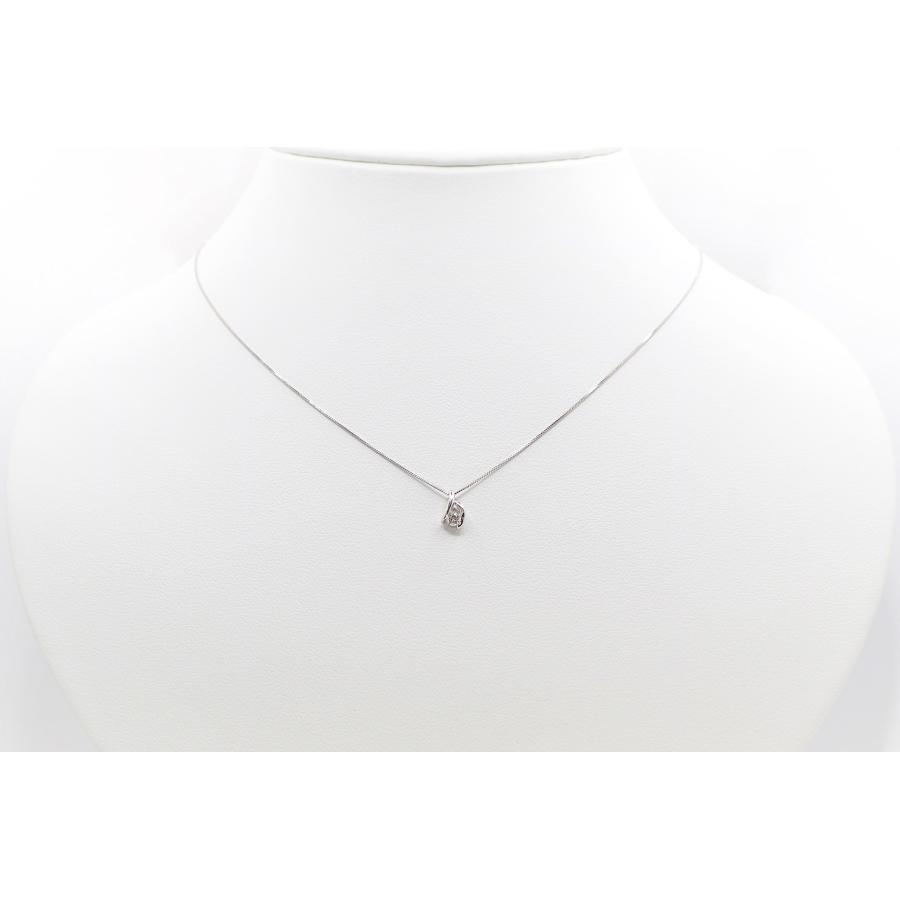 K18WG(18金ホワイトゴールド) 天然ダイヤモンドペンダントネックレス