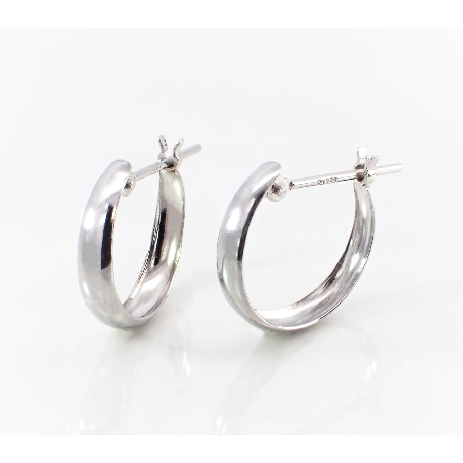 pt900 プラチナ　フープピアス　310 ペア♡③ Pt900 プラチナ 月甲フープピアス 3×10ミリ ピアス プラチナ 新品