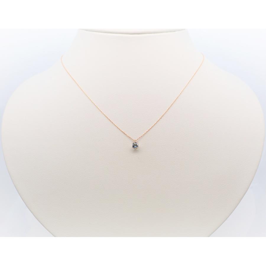 ペンダント ネックレス レディース アレルギー対応 ニッケルフリー K18 18金 ゴールド 天然 アクアマリン 天然石 一粒 3月 誕生石 バースデーストーンの画像