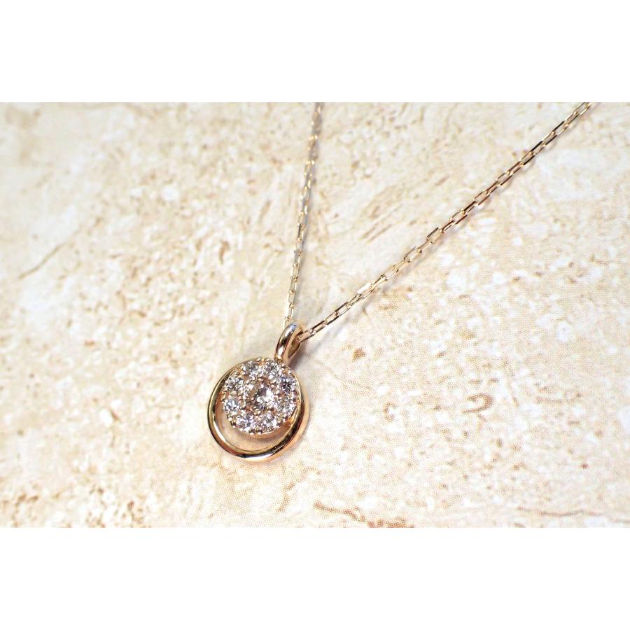 K10YG(10金イエローゴールド) メレダイヤペンダントネックレス 天然