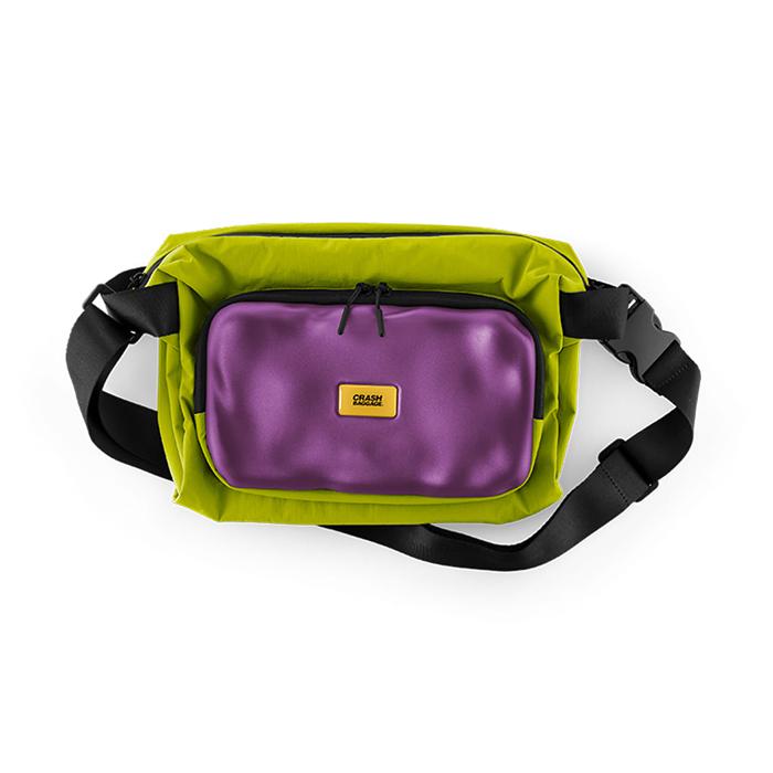 クラッシュバゲージ CRASH BAGGAGE SOFT CROSSBODY BAG ソフト クロスボディー バック ACID GREEN VIOLET アシッドグリーン バイオレット #CB327-65の画像