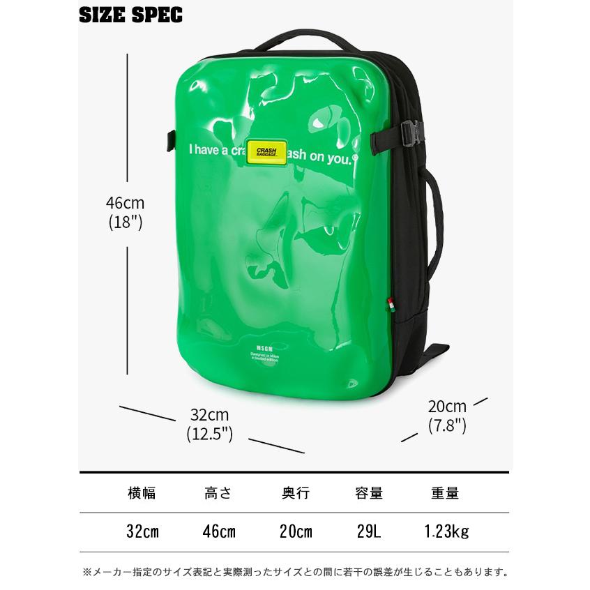 クラッシュバゲージ CRASH BAGGAGE MSGM ICONIC BACKPACK コラボ アイコニック バックパック リュック 鞄 バック ユニセックス GREEN グリーン #CB404-35の画像