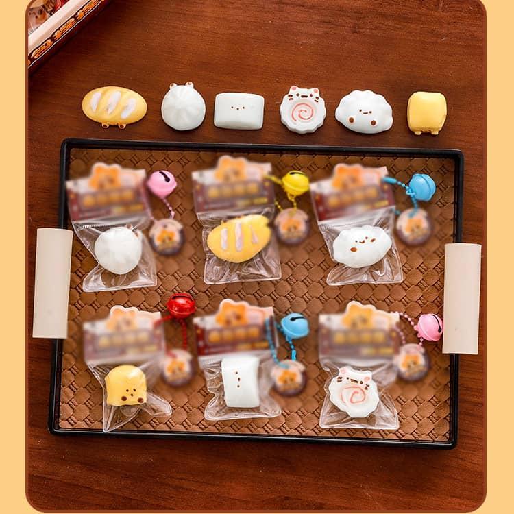 ミニスクイーズ パン 3個入り 低反発 ぷにぷに おもちゃ スクイーズ