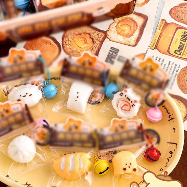 ミニスクイーズ パン 3個入り 低反発 ぷにぷに おもちゃ スクイーズ