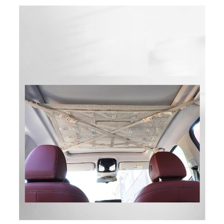 車の天井に付けて荷物載せる物？ 車用天井収納ネット 車 便利グッズ 収納ネット ジッパー付き カーゴ
