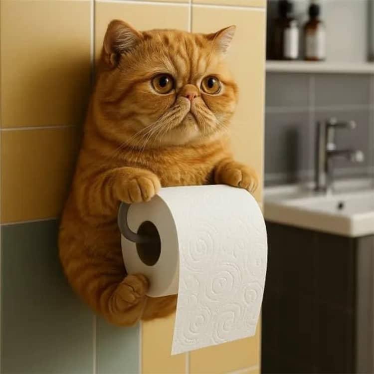 猫のトイレットペーパーホルダー トイレットペーパーホルダー ねこ
