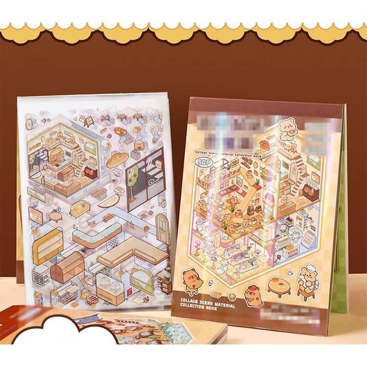 20 セット DIY 3D ハウスステッカー シーン コレクション ブック 子供