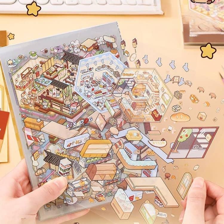 20 セット DIY 3D ハウスステッカー シーン コレクション ブック 子供