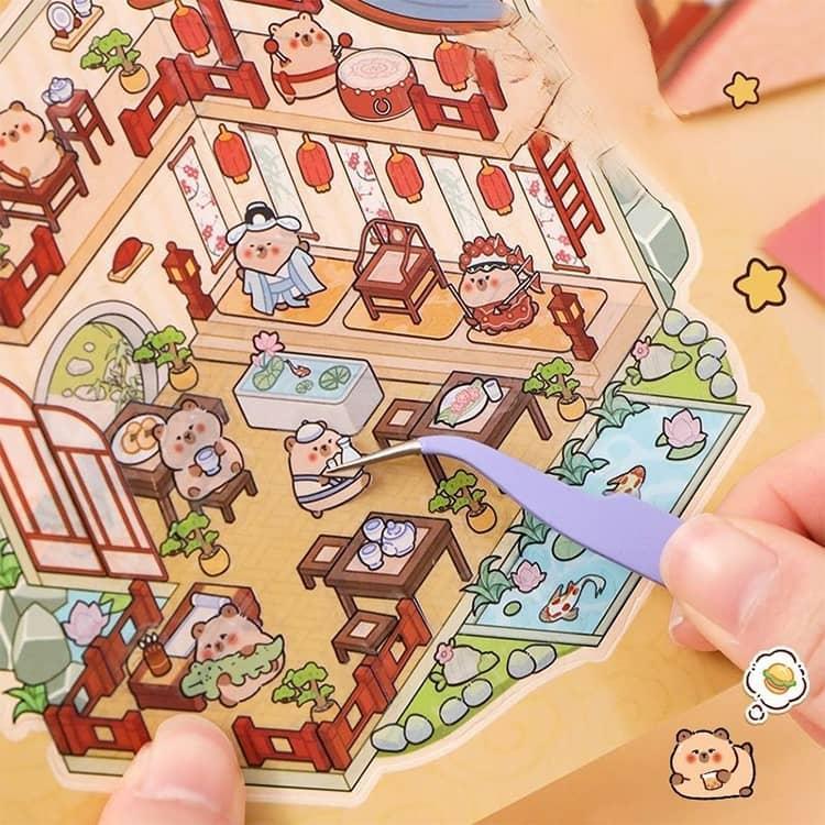 20 セット DIY 3D ハウスステッカー シーン コレクション ブック 子供
