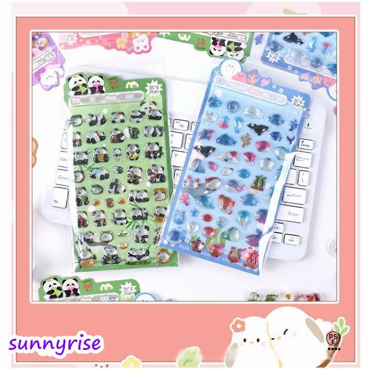 ドロップシール 立体 6枚セット 手帳シール ボンボンシール 3D クリア