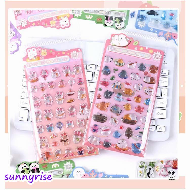 ドロップシール 立体 6枚セット 手帳シール ボンボンシール 3D クリア