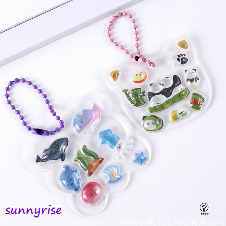 ドロップシール 立体 6枚セット 手帳シール ボンボンシール 3D クリア