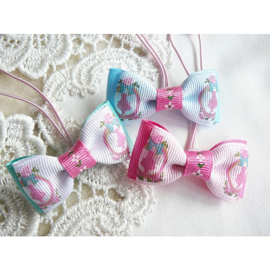オリジナル ハンドメイド バレリーナ ブルー リボン ダブル ヘアゴム バレエ 発表会 プレゼント お返し|feedulis|05