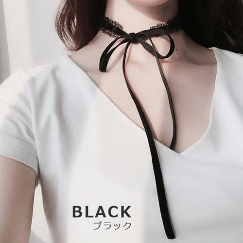リボンチョーカー レディース 黒 ブラック レースチョーカー ネックレス ウェディング 結婚式 ゴシック Thjk フィールワン 通販 Yahoo ショッピング