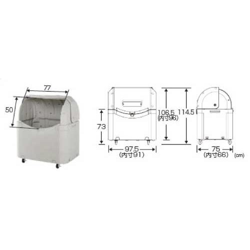リッチェル・屋外ゴミ容器：ワイドペールST500（キャスター付）（500L　ゴミ袋11個　5世帯用）[G-1002]【離島不可：エリア限定】【送料無料】_1
