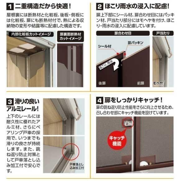 関東エリア限定】イナバ物置ナイソーシスター KMW-116D：全面棚タイプ