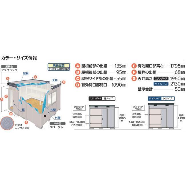 関東エリア限定】イナバ物置ナイソー SMK-36SGMN：スタンダード（一般
