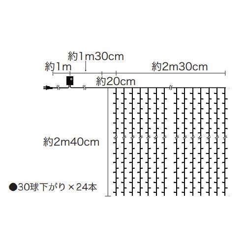 720球LEDカーテンライト　シルバーコード［L-801］