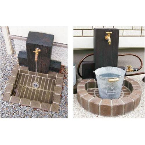 立水栓ユニット ウッドクリートタイプ・スクエアタイプ（ブライトイエロー）【蛇口別売】［W-341］【水栓柱】_2