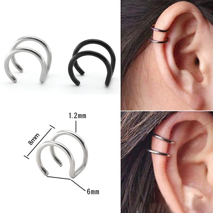 ピアス イヤーカフ ラインダブル型 メンズ ステンレス 片耳用 パーティー デート シンプル ユニセックス ゴールド シルバー ブラック Mag1579m フィールボーイ 通販 Yahoo ショッピング