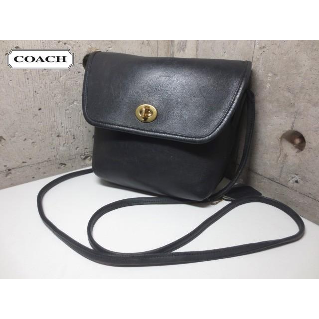 中古】COACH/コーチ 本革 レザー ミニショルダーバッグ 黒 No.A4D-9919  