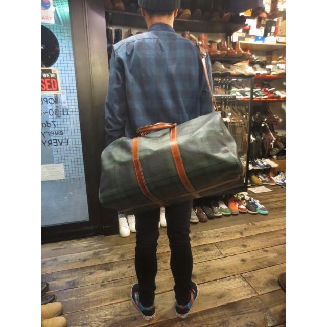 POLO RALPH LAUREN/ラルフローレン ブラックウォッチ 2WAY ボストンバッグ 緑系×茶 【旅行鞄】【カバン】【中古】｜feeling-mellow｜04