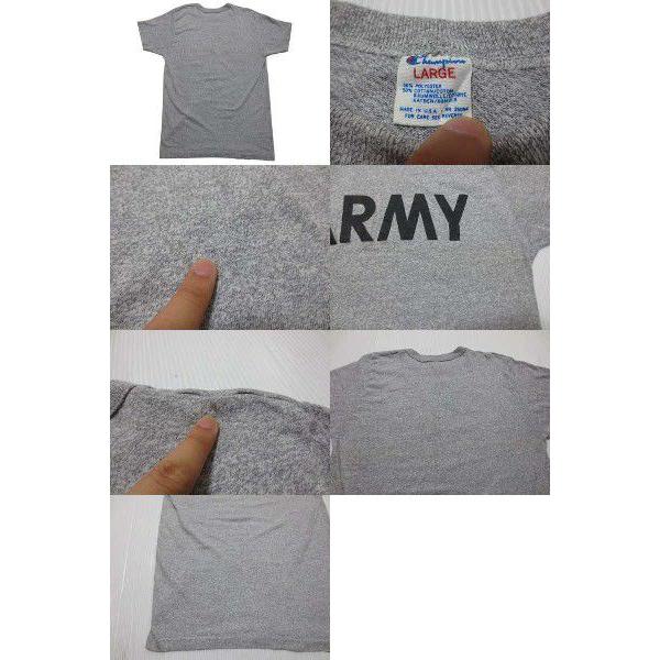 80's Champion/チャンピオン“ARMY”プリント Tシャツ 霜降りグレー Made in U.S.A　サイズ：LARGE｜feeling-mellow｜03