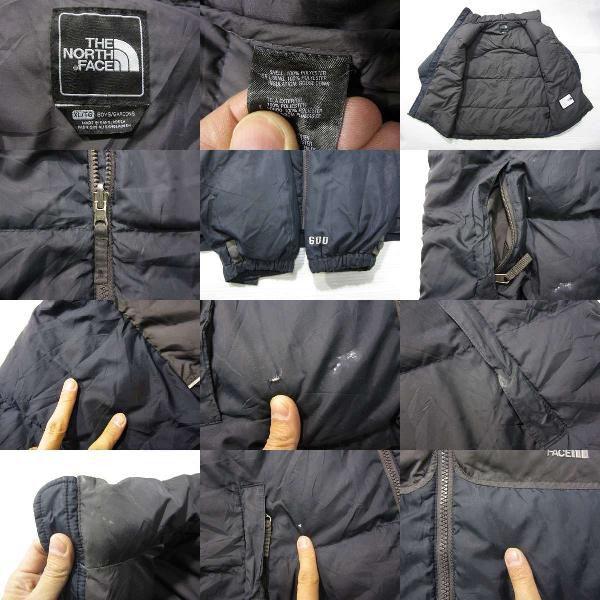 中古THE NORTH FACE/ノースフェイス リップストップ ダウンジャケット 600フィルパワー 紺×グレー サイズ：Boy's XLOUTDOOR/アウトドア対｜feeling-mellow｜03