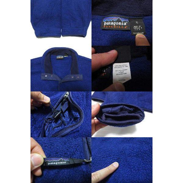 中古 patagonia SYNCHILLA/パタゴニア スナップT プルオーバー フリースジャケット 青紫系  Made in U.S.A サイズ：XL｜feeling-mellow｜03