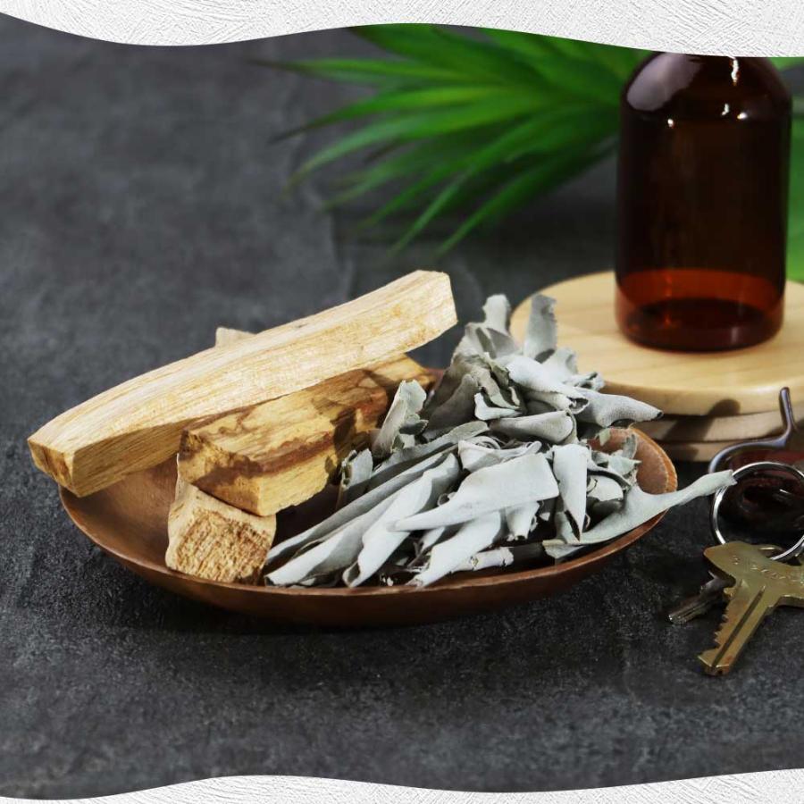 【チャクラを開く】パロサントとセージ、お香 浄化 6点セット パロサント 香木 6本 ホワイトセージ クラスター 10g セット お