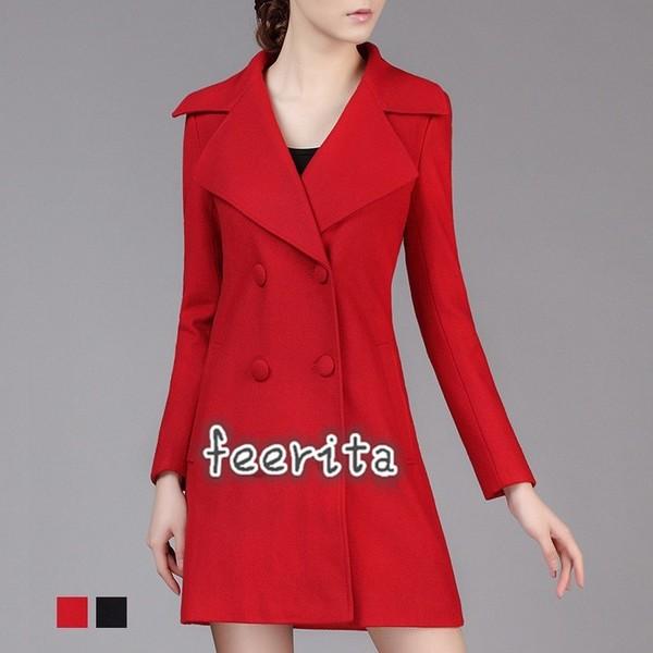 割引クーポン対象品 ウールコート レディース ダブルボタンコート チェスターコート テーラードコート エレガント シンプル ロング 新しいコレクション Skylanceronline Com