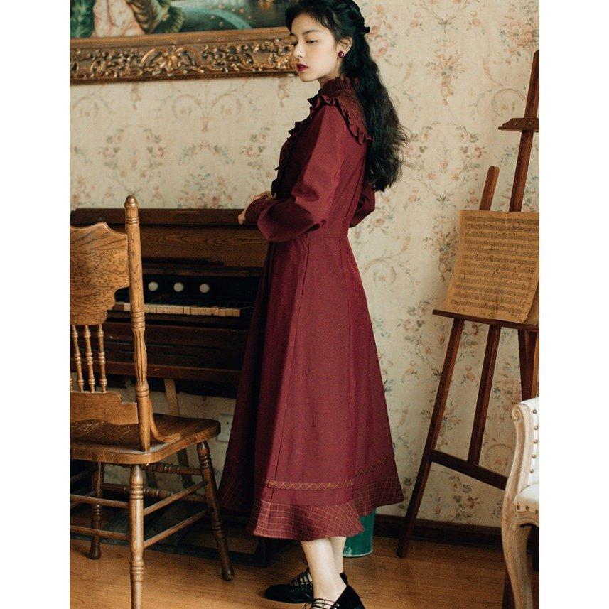 英国のお嬢様のように着ているクラシック一品 ワンピースマキシワンピースワンピースaラインロング丈フレアワンピースレトロワンピース森ガール Bf126e80af8 フェリータ 通販 Yahoo ショッピング