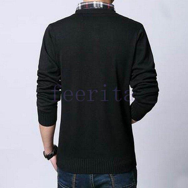 重ね着風ニットセーターフェイクシャツ付きメンズ長袖ニット大きいサイズニット折り襟セータートップス無地フェイクレイヤードオシャレ Bf1676d248e フェリータ 通販 Yahoo ショッピング