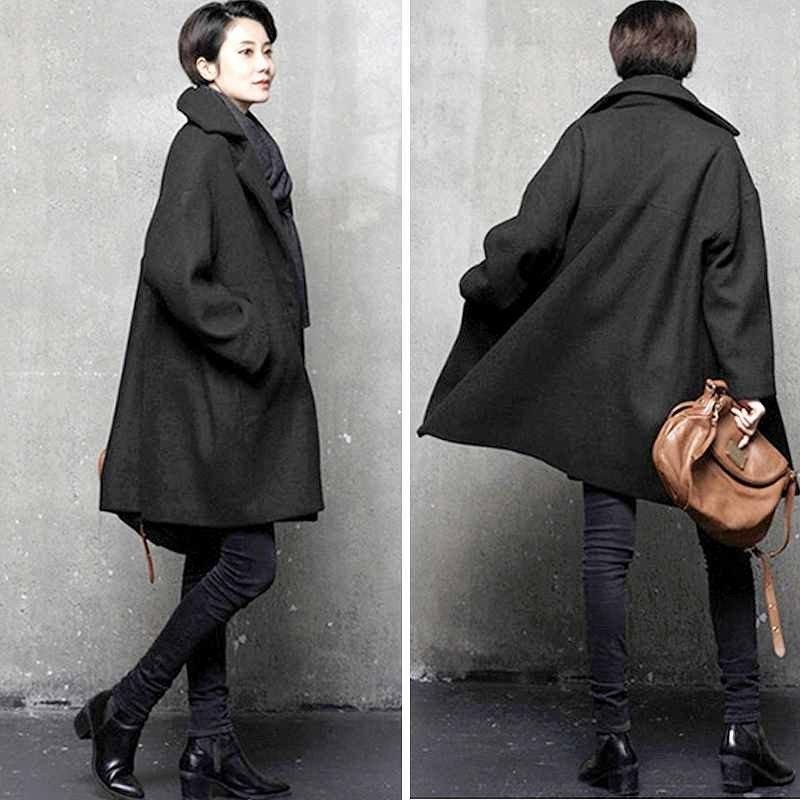 超安い 通勤 大人 ウールハーフコート 代30代40代50代 秋冬 きれいめ レディース ブラック Sからxxl 2l 大きいサイズ有り ルーズ ゆったり コート アウター Www Hospitalityplacementsusa Com