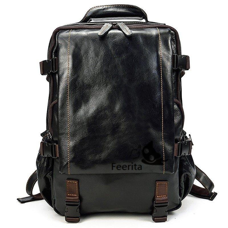 お得なまとめ売り メンズ リュックサック 通勤通学 本革 光沢 リュック 男性 メンズ バックパック 撥水加工 高校生 2色 林間 14インチ対応 購入お買い得 Www Superavila Com