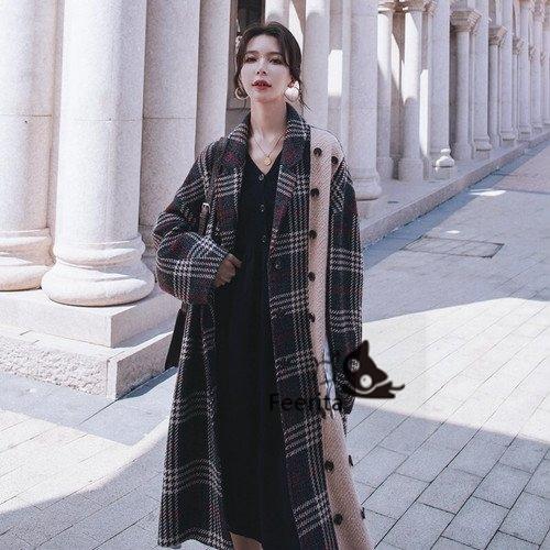 激安価格の 30代 代 春 秋 ファッション レディース コート 冬 50代 40代 30代 代 春 秋 ファッション レディース コート 40代 通勤 秋冬 長袖 シングルブレスト ツイード チェック柄ウールコート 冬 カジュアル 女性 50代 コート アウター