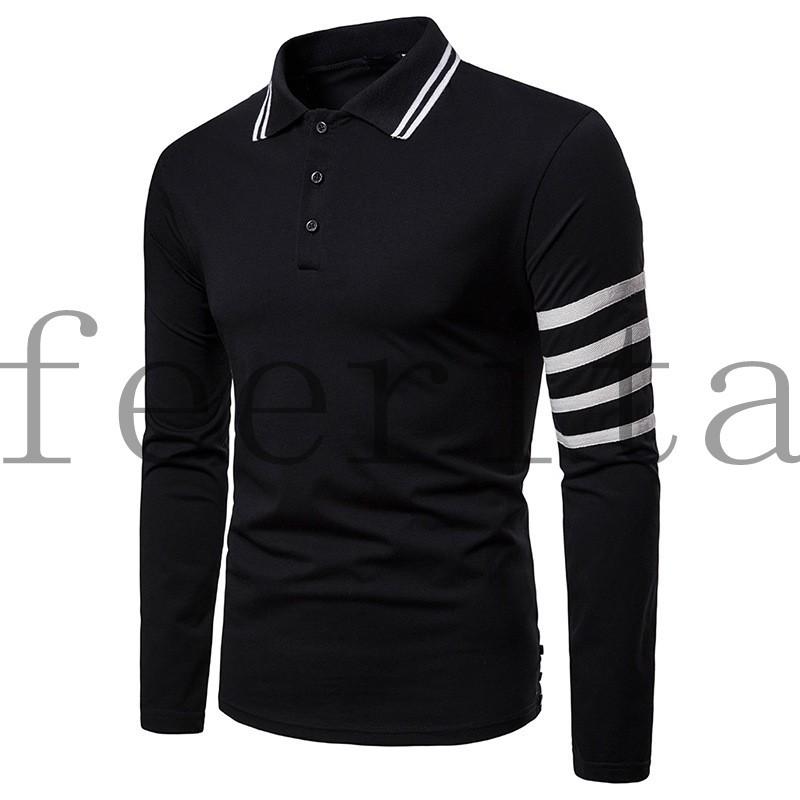 メンズ 長袖 ポロシャツ 着痩せ 折り襟 ゴルフウエア カジュアルシャツ カジュアルシャツ 長袖ポロシャツ polo shirt Mens