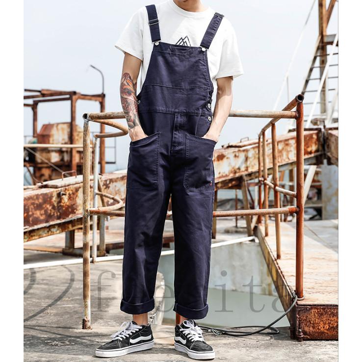オーバーオールメンズおしゃれブランド無地柄黒つなぎサロペットオールインワンパンツボトムス大きいサイズ40代50代 Feecq59k54 フェリータ 通販 Yahoo ショッピング