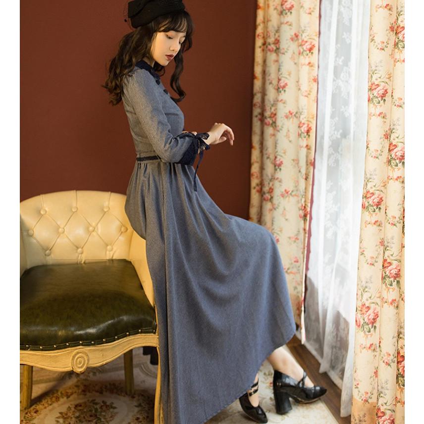 英国のお嬢様のように着ているクラシック一品 ワンピース マキシワンピース ロングワンピース ロングドレス トレロ マキシ 長袖 Feecqu フェリータ 通販 Yahoo ショッピング