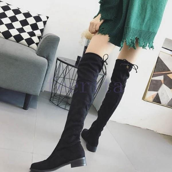 レディース ニーハイブーツ 22 5 25cm対応 ニーハイブーツ 大きいサイズ ストレッチ 美脚ニーハイブーツ ローヒールロングブーツ ストレッチ Feeri Ftiaaa フェリータ 通販 Yahoo ショッピング