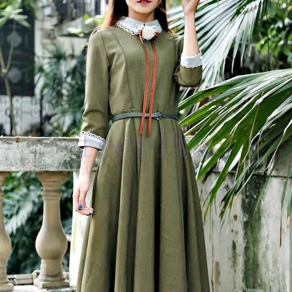 英国のお嬢様のように着ているクラシック一品 ワンピース マキシワンピース ロングワンピース ロングドレス トレロ マキシ 長袖 Feeri Fticcc0344 フェリータ 通販 Yahoo ショッピング