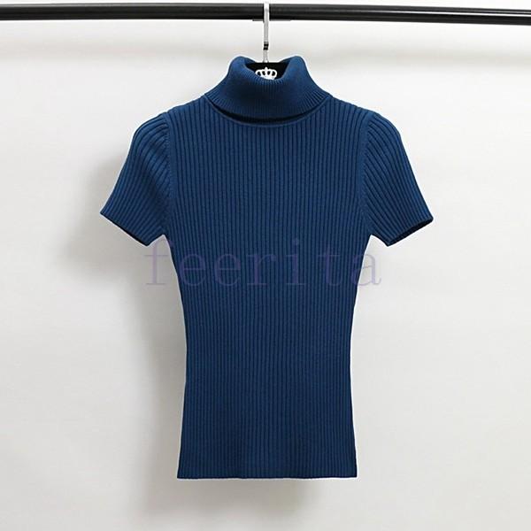 タートル 半袖は1枚でコーデが洗練された雰囲気に タートルニット レディース 半袖ニット タートル ニットトップス リブ 半袖 ニット プルオーバー Feeri Mqaa1878 フェリータ 通販 Yahoo ショッピング