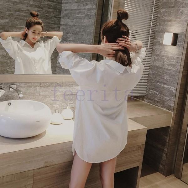 彼氏のシャツを着ている ロングシャツ パジャマ ルームウエア チュニックシャツ 白 ホワイト セクシー ゆったり チュニック コットン 綿 カジュア Feeri Mxaa3002 フェリータ 通販 Yahoo ショッピング